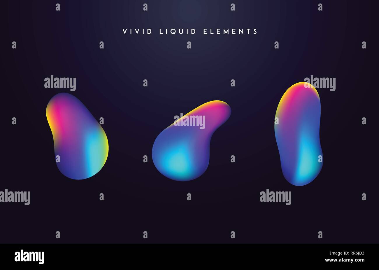 Gradient lebendige Formen. Moderne abstrakte farbenfrohe Vector Fluid Sammlung. Stock Vektor