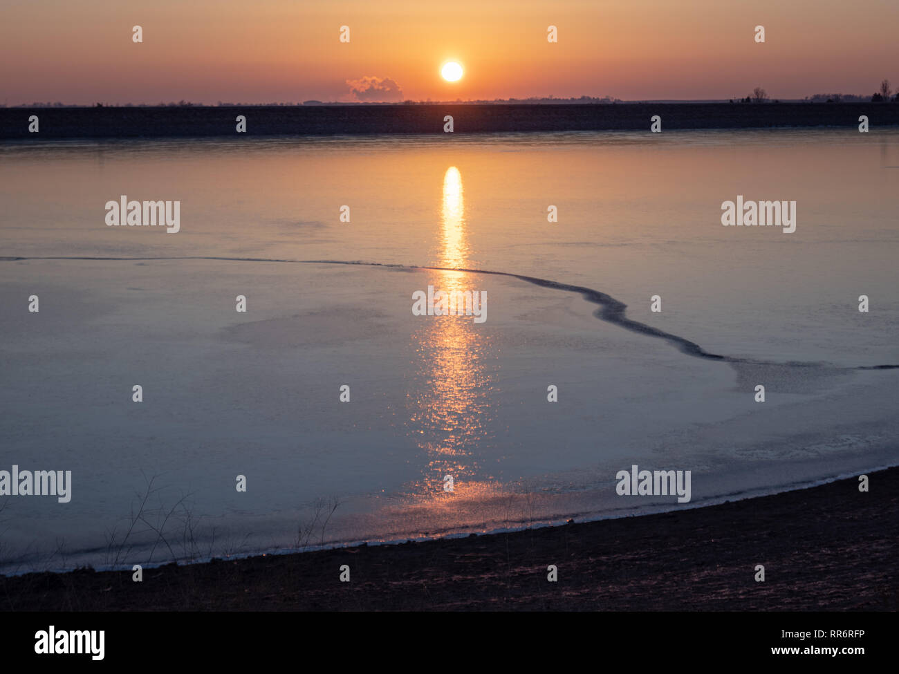 Kalter Morgen Sonnenaufgang in Northern Colorado Stockfoto