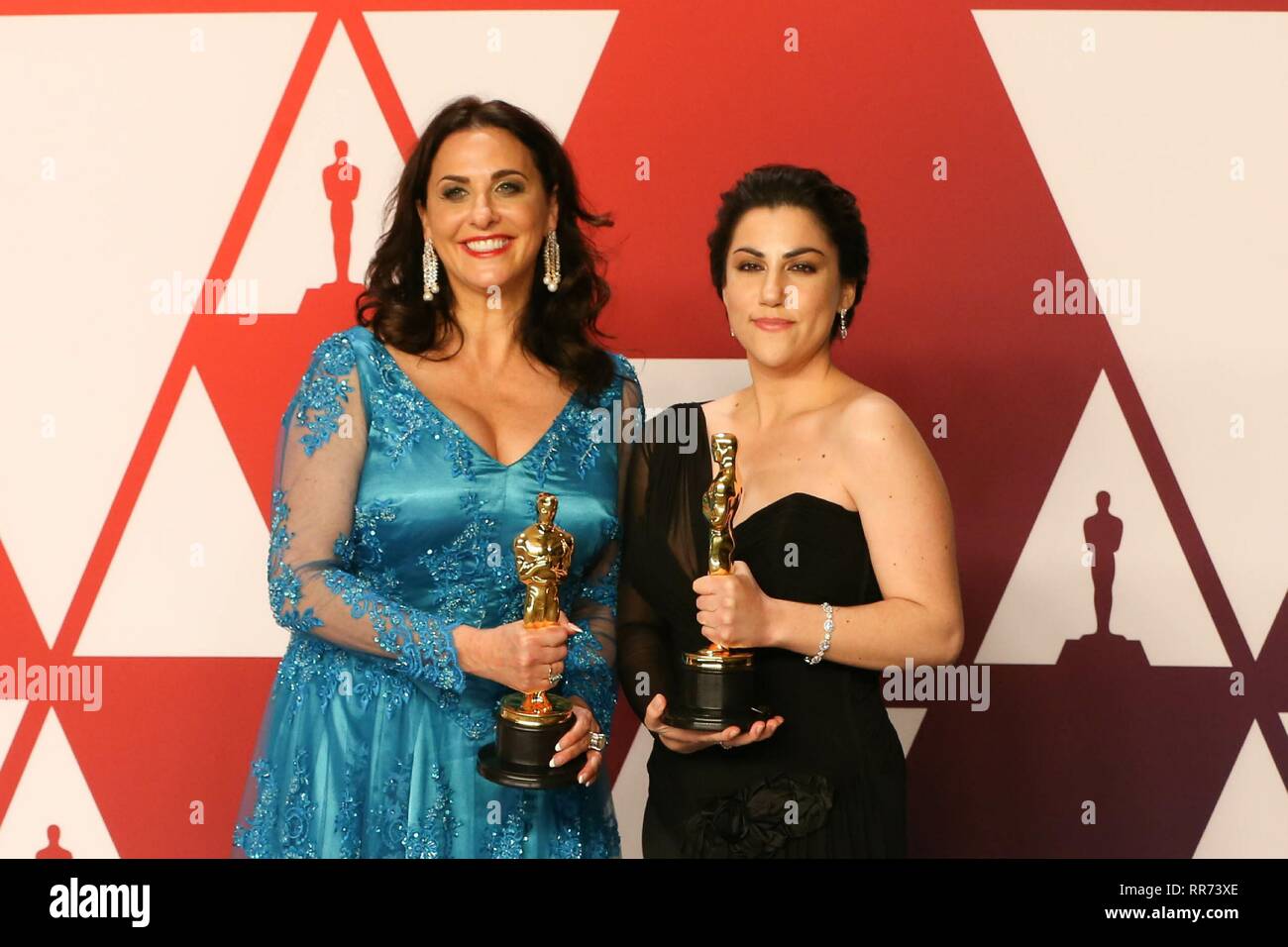 Los Angeles, USA. 24 Feb, 2019. LOS ANGELES, Ca - 24. Februar: Melissa Berton und Rayka Zehtabchi auf der 91. jährlichen Academy Awards Presse Zimmer im Dolby Theatre am 24. Februar 2019 in Los Angeles, Kalifornien. Foto: Christopher Victorio/imageSPACE Credit: Imagespace/Alamy leben Nachrichten Stockfoto