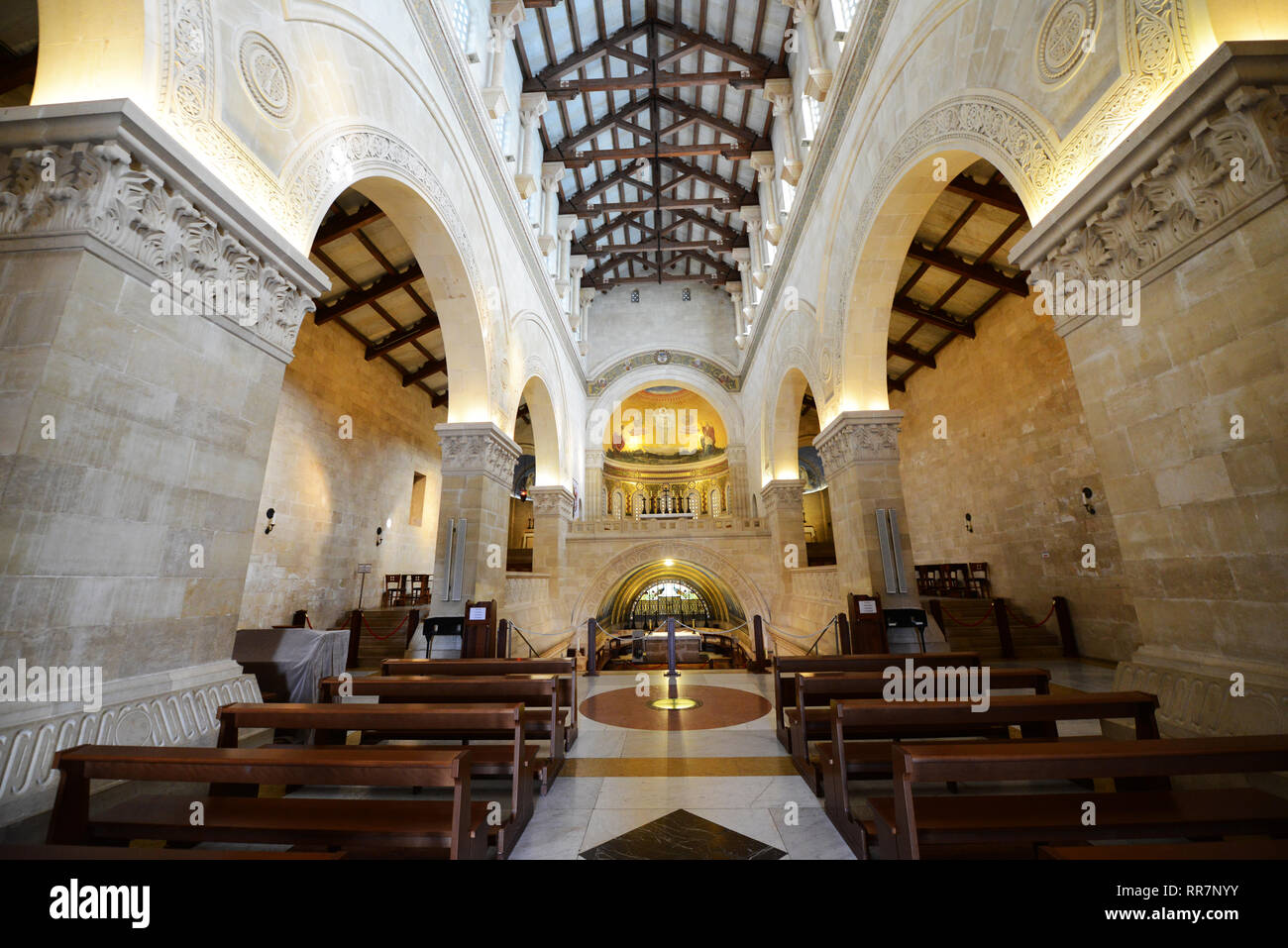 Die Kirche der Verklärung ist ein Franziskaner Kirche auf dem Berg Tabor in Israel. Stockfoto