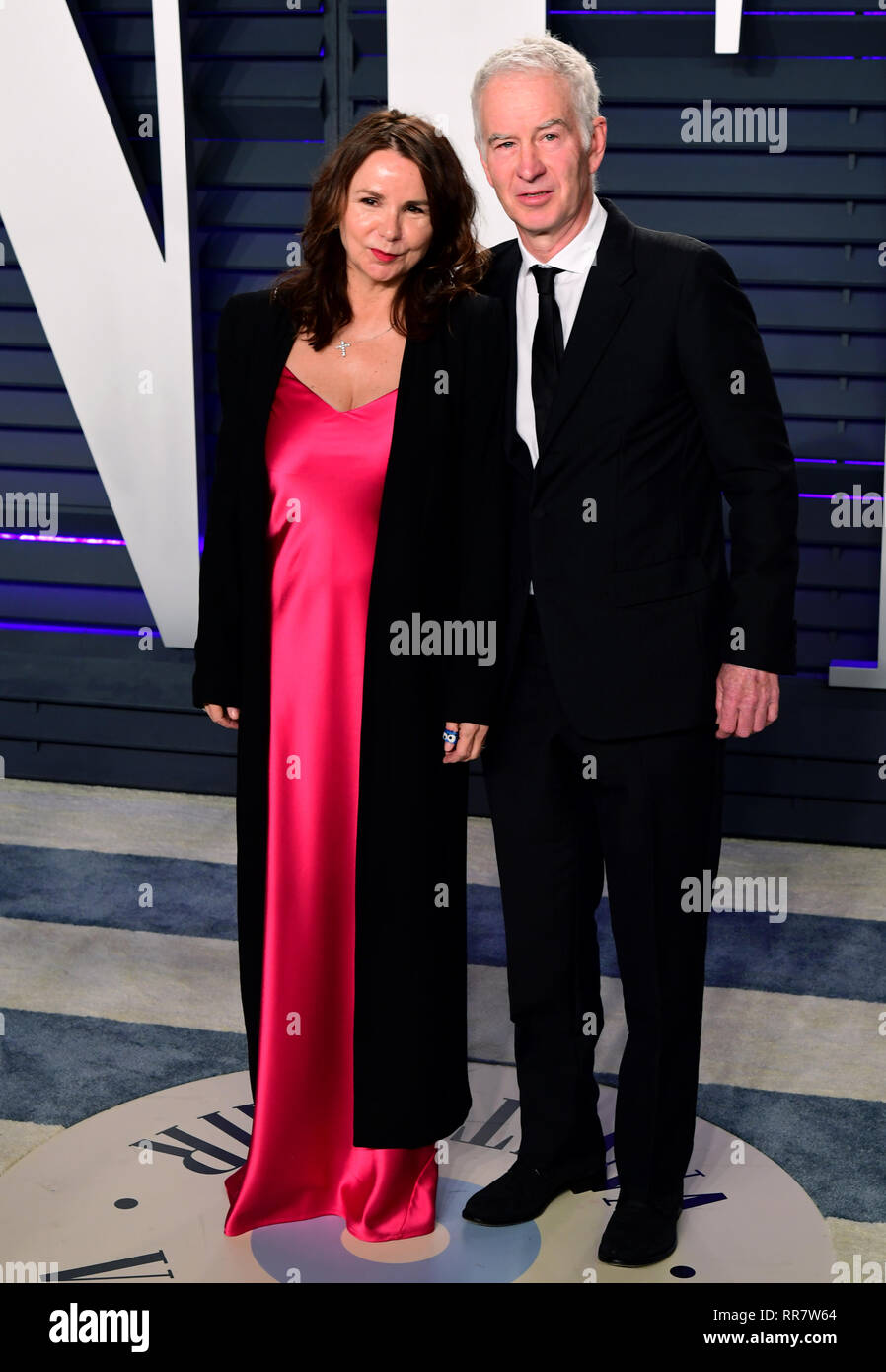 Patty Smyth und John McEnroe an der Vanity Fair Oscar Party im Wallis Annenberg Center für Darstellende Künste in Beverly Hills, Los Angeles, Kalifornien, USA. Stockfoto