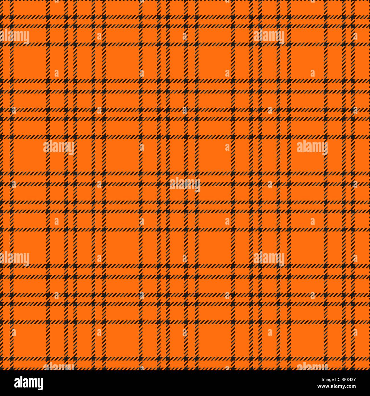 Minimale einfarbig schwarz orange nahtlose Tartan check Plaid pixel Muster für Fabric Designs. Vichy Karo Muster Hintergrund.eps 10. Stock Vektor