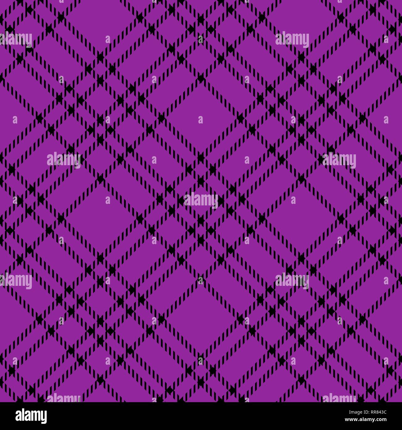 Minimale monochrom Schwarz Lila nahtlose Tartan check Plaid pixel Muster für Fabric Designs. Vichy Karo Muster Hintergrund.eps 10. Stock Vektor