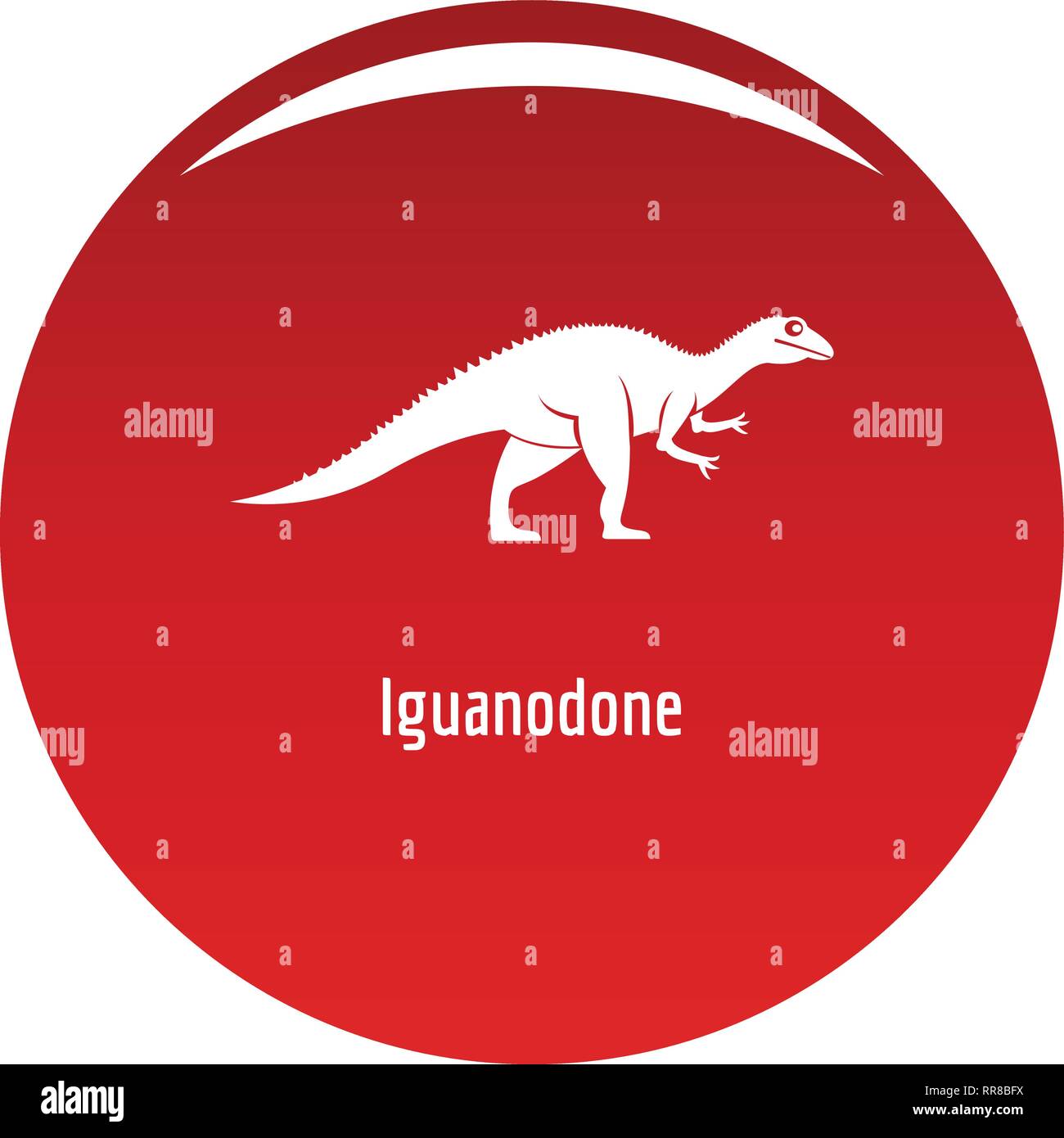 Iguanodone Symbol. Einfache Abbildung der iguanodone Vektor Icon für das Design rot Stock Vektor