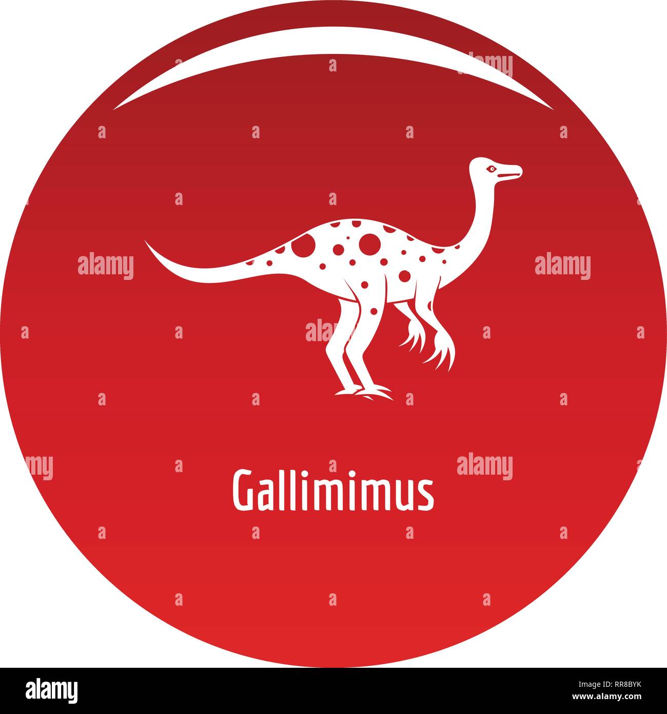 Gallimimus Symbol. Einfache Abbildung: gallimimus Vektor Icon für das Design rot Stock Vektor