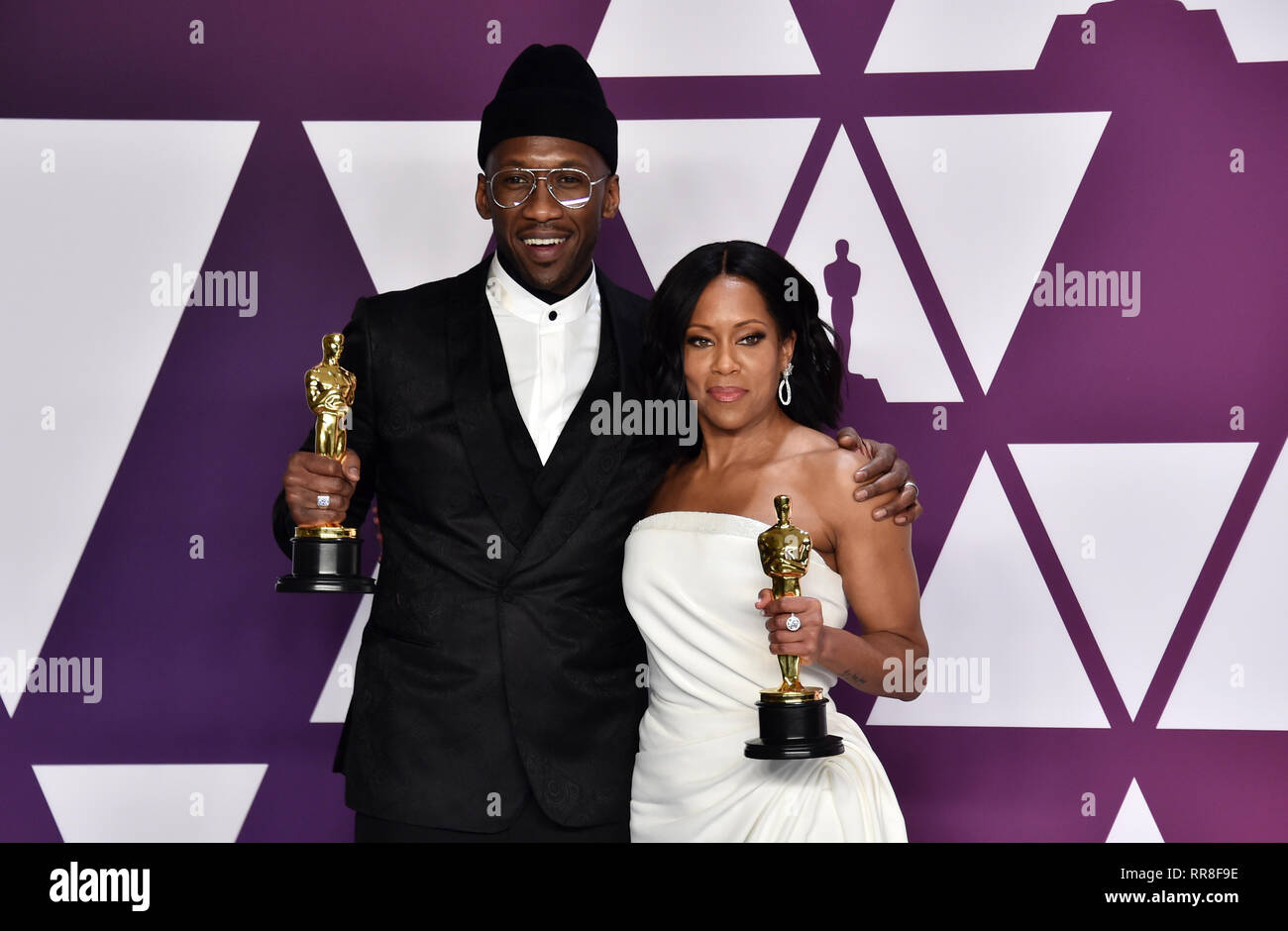 Mahershala Ali und Regina König in der Presse an der 91st Academy Awards gehalten an der Dolby Theatre in Hollywood, Los Angeles, USA. Stockfoto