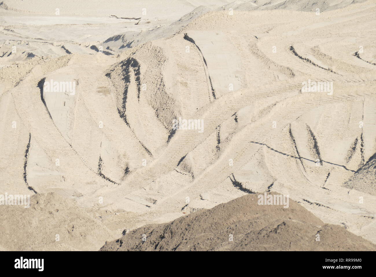 Schmierspuren, Sand, Braun sand Oberfläche, Hintergrundbild, Textur Stockfoto