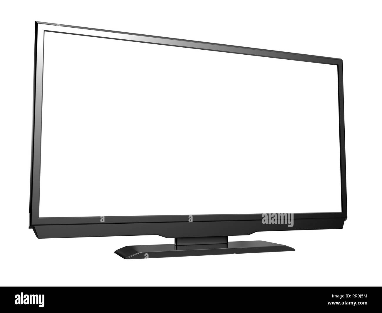 Moderne LED-LCD-tv auf weißem Hintergrund. 3D-Rendering Stockfoto