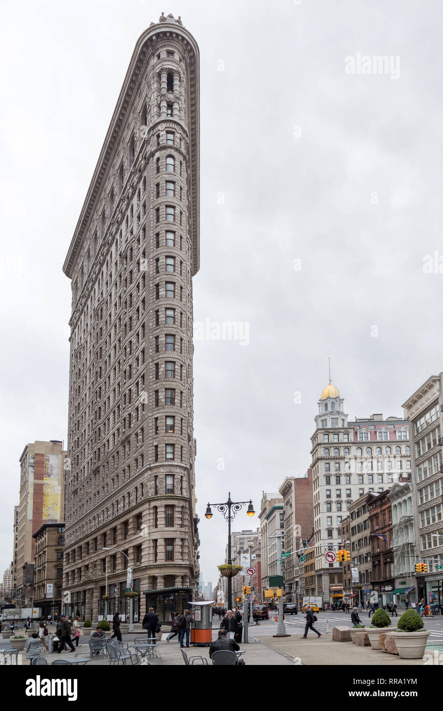 Am nächsten Morgen einen frühen Blick auf das Flatiron Building Stockfoto