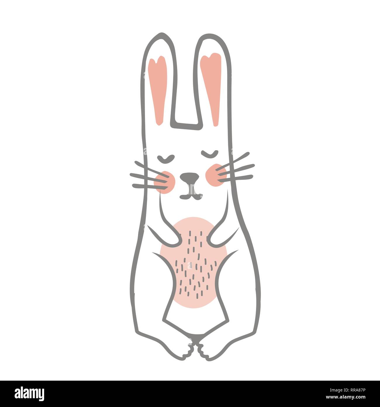 Bunny Niedlich Drucken Hase Mode Kind Vektor Cool Und Reizend Kaninchen Illustration Fur Kindergarten T Shirt Kinder Bekleidung Einladung Schlichten Skandinavischen Stock Vektorgrafik Alamy