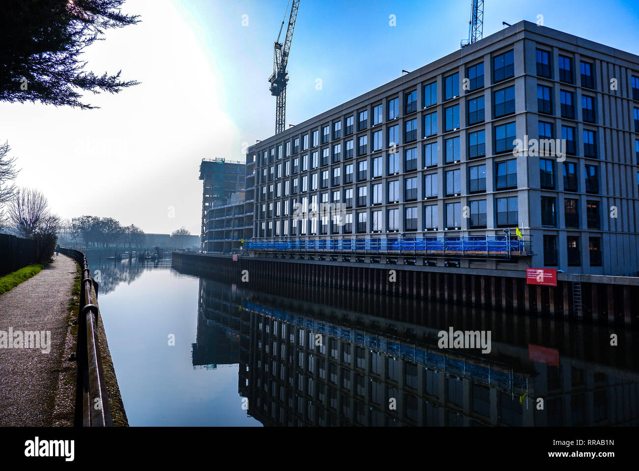 London, England - Februar 2019: Sugar House Insel Entwicklung, Stratford, Newham Stockfoto