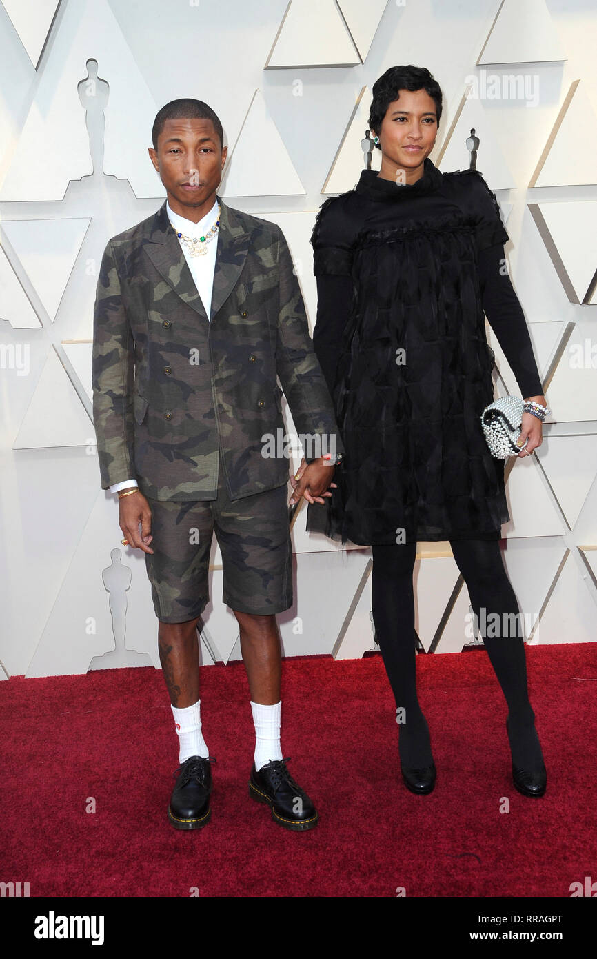 Los Angeles, USA. 24 Feb, 2019. Pharrell Williams und seine Frau Helen  Lasichanh die Teilnahme an der 91. jährlichen Academy Awards in Hollywood &  Highland Center am Februar 24, 2019 in Hollywood,