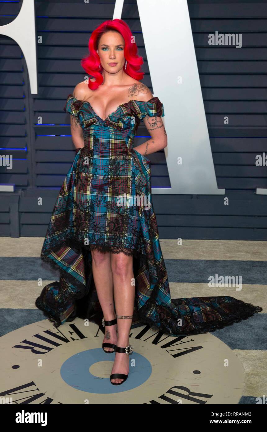 Halsey besucht die Vanity Fair Oscar Party im Wallis Annenberg Center für Darstellende Künste in Beverly Hills, Los Angeles, USA, am 24. Februar 2019. | Verwendung weltweit Stockfoto