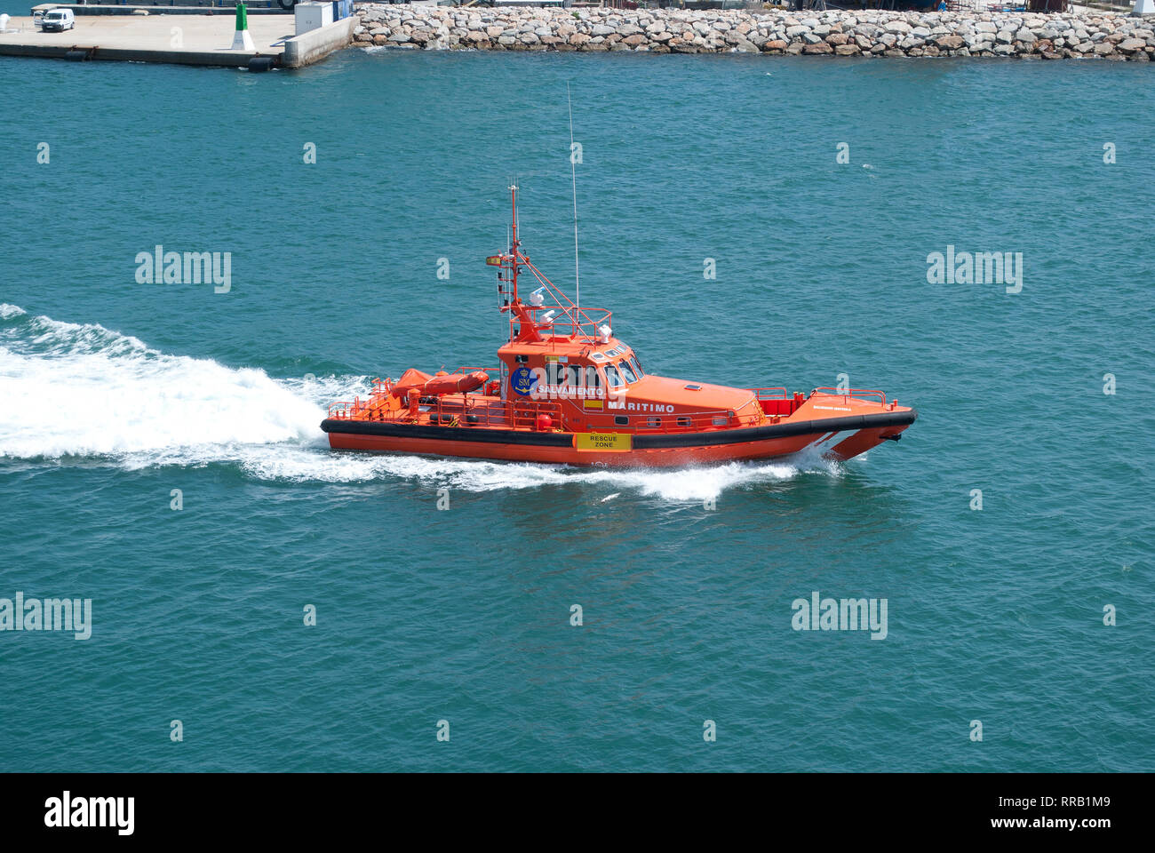 Spanisch Maritime Rescue boot Salvamar Mintaka Stockfoto