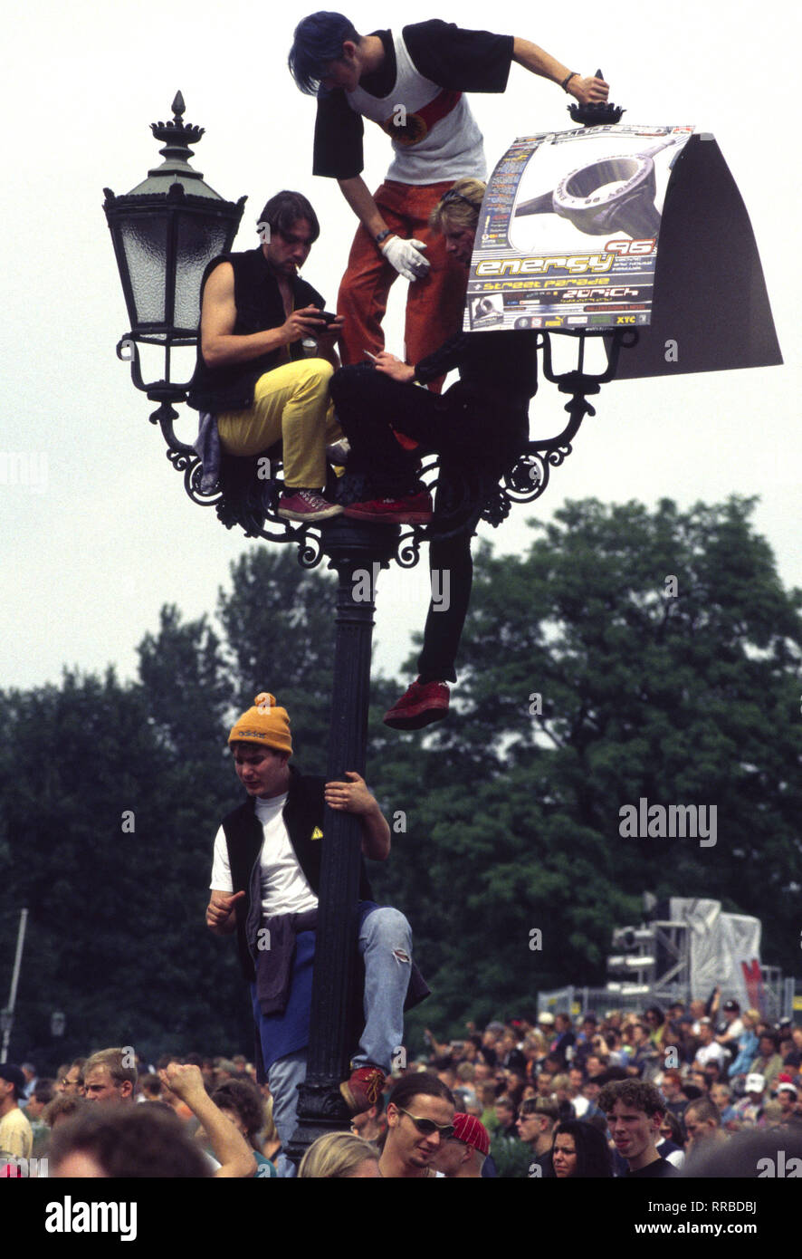 Loveparade/Love Parade in Berlin 1996. /Überschrift: Love Parade Stockfoto