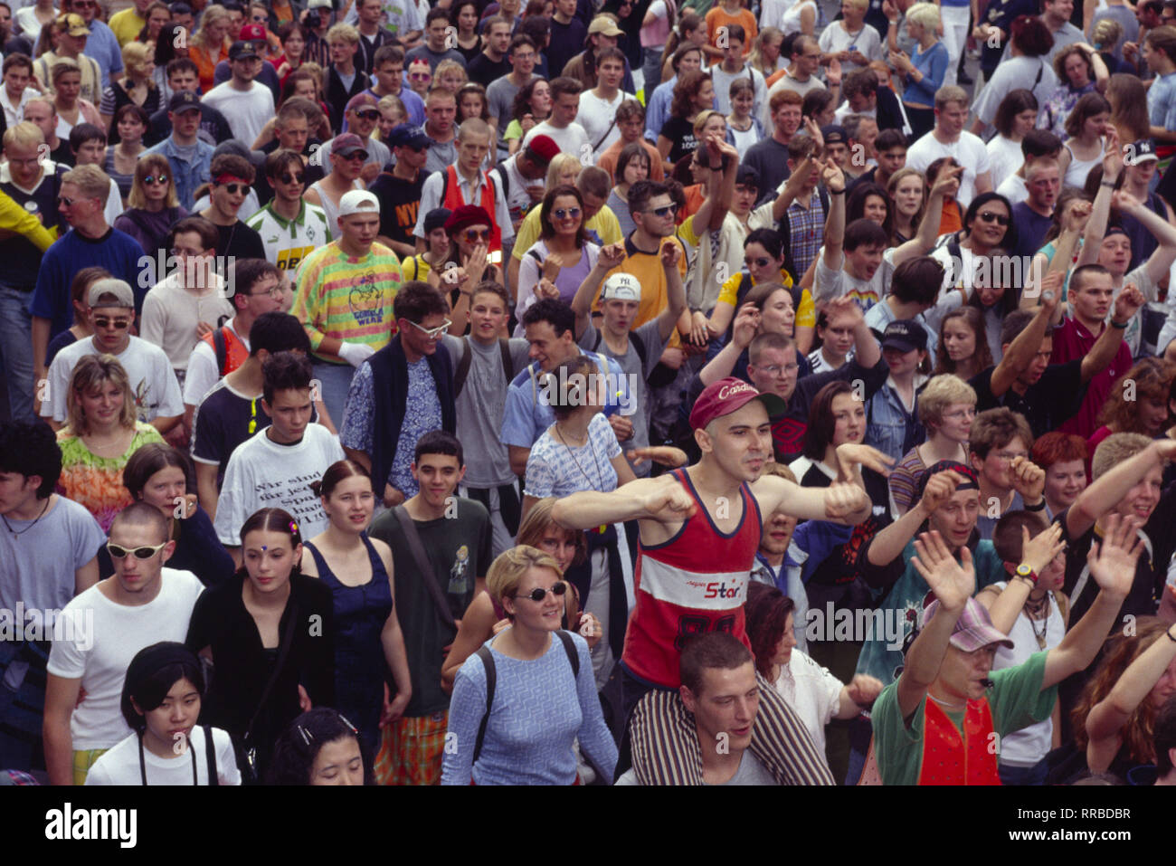 Loveparade/Love Parade in Berlin 1996. /Überschrift: Love Parade Stockfoto