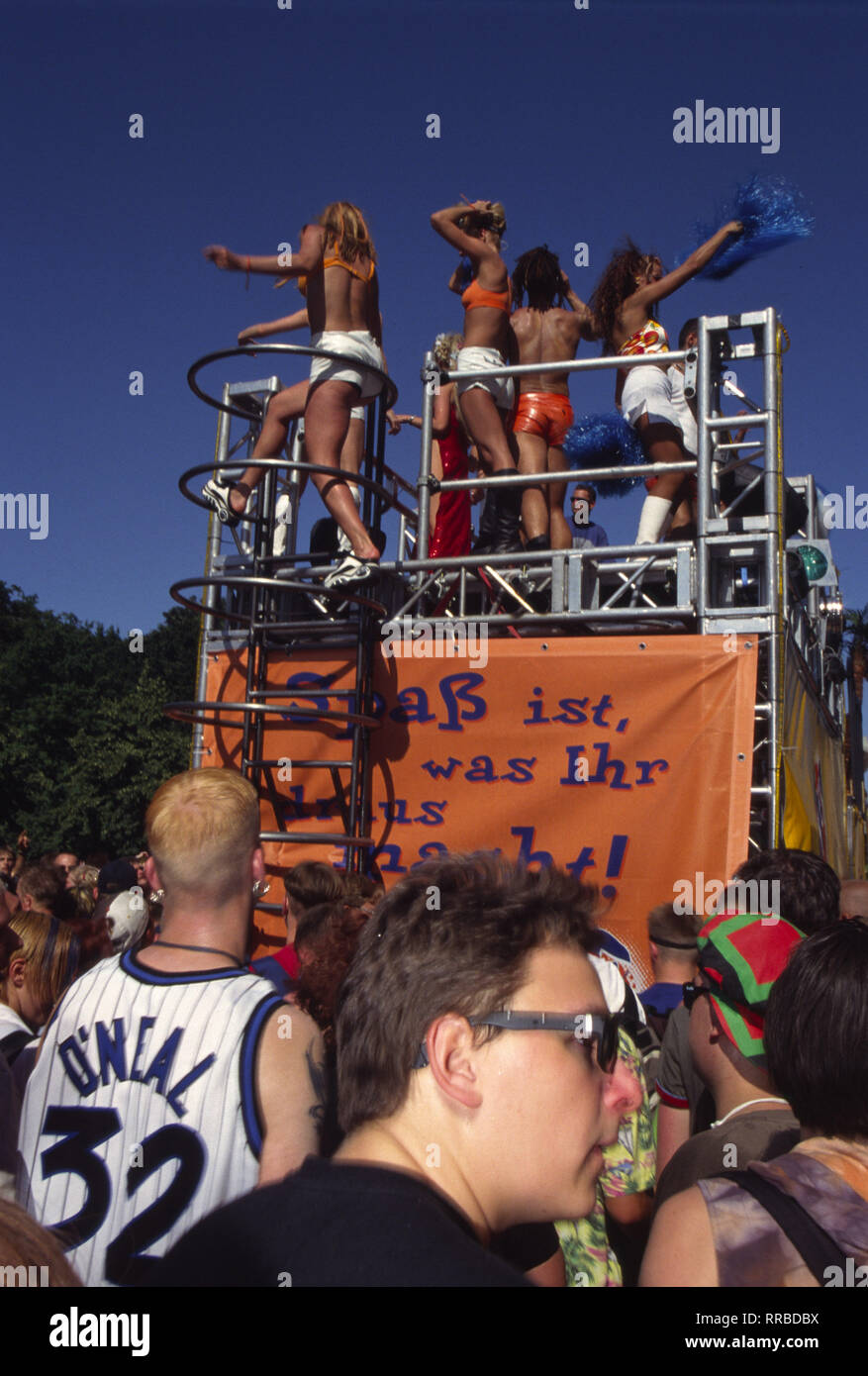 Loveparade/Love Parade in Berlin 1999. /Überschrift: Love Parade Stockfoto