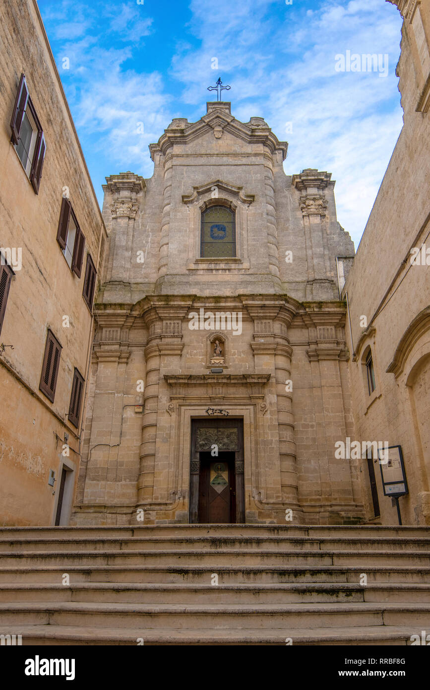 Die Kirche von Santa Lucia in der Altstadt von Matera in der Region Basilicata, Apulien, Italien. Unesco Weltkulturerbe, Hauptstadt der europäischen Kultur Stockfoto