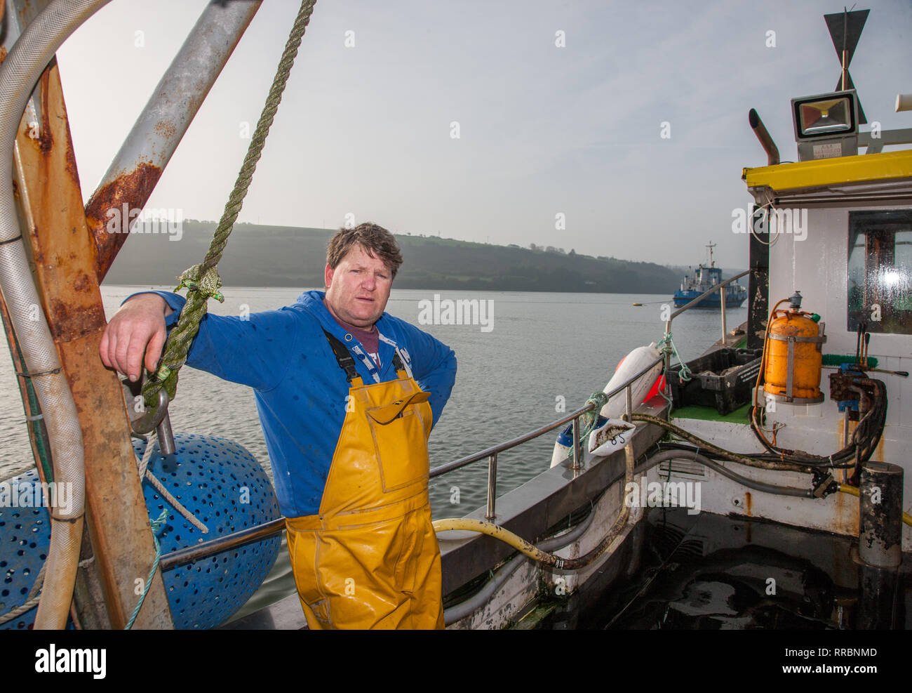 Kinsale, Cork, Irland. 25. Februar, 2019. David Horgan, Kapitän des Fischerboot Alice wieder vor der überschrift zu den Fanggründen zu che Stockfoto
