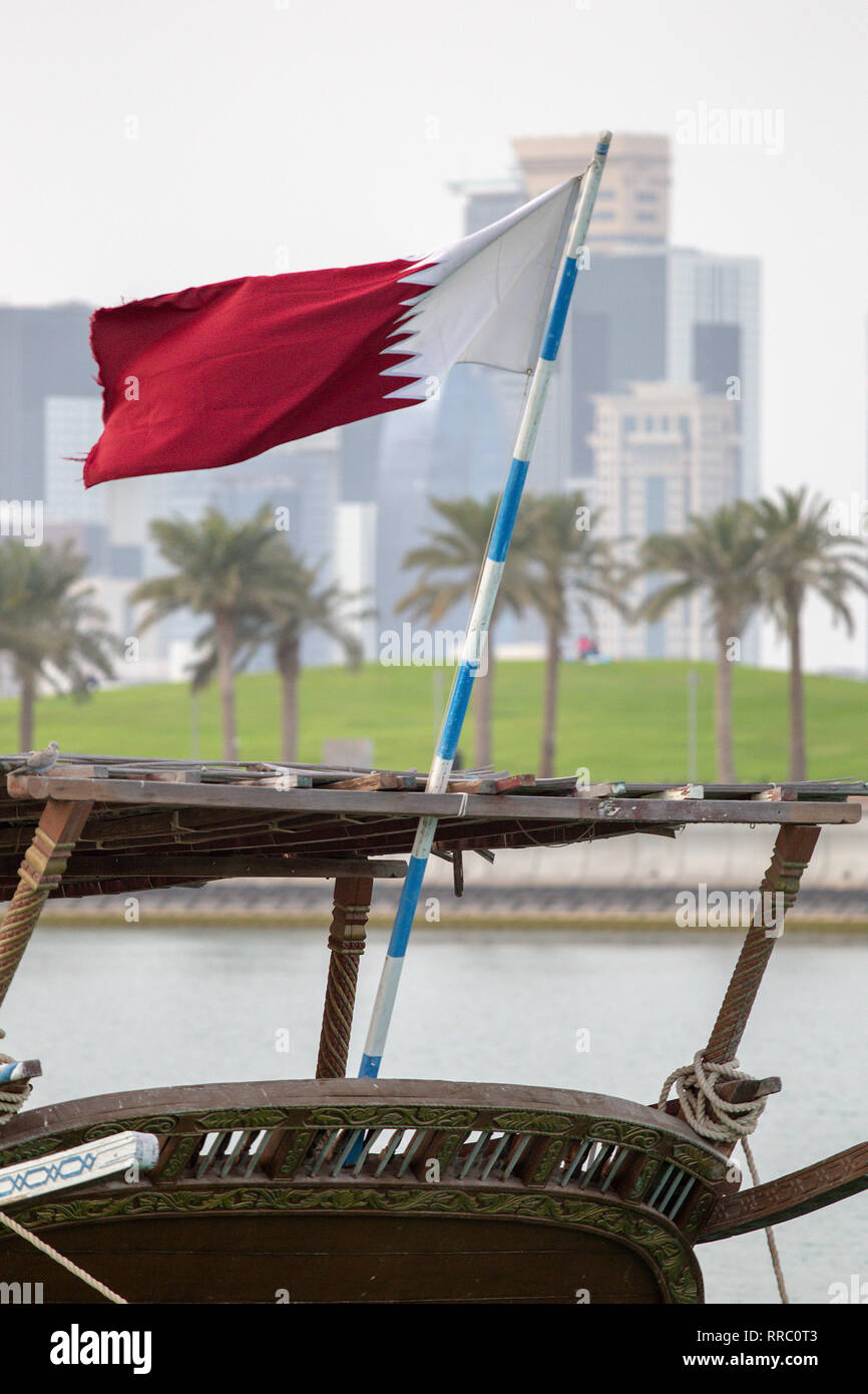 DOHA, Katar - Januar 30, 2017: Blick über die Bucht von Doha. Stockfoto