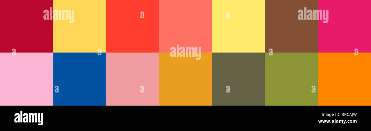 2019 hellen Farben Farbpalette, modische Farben, abstrakte Muster Stockfoto