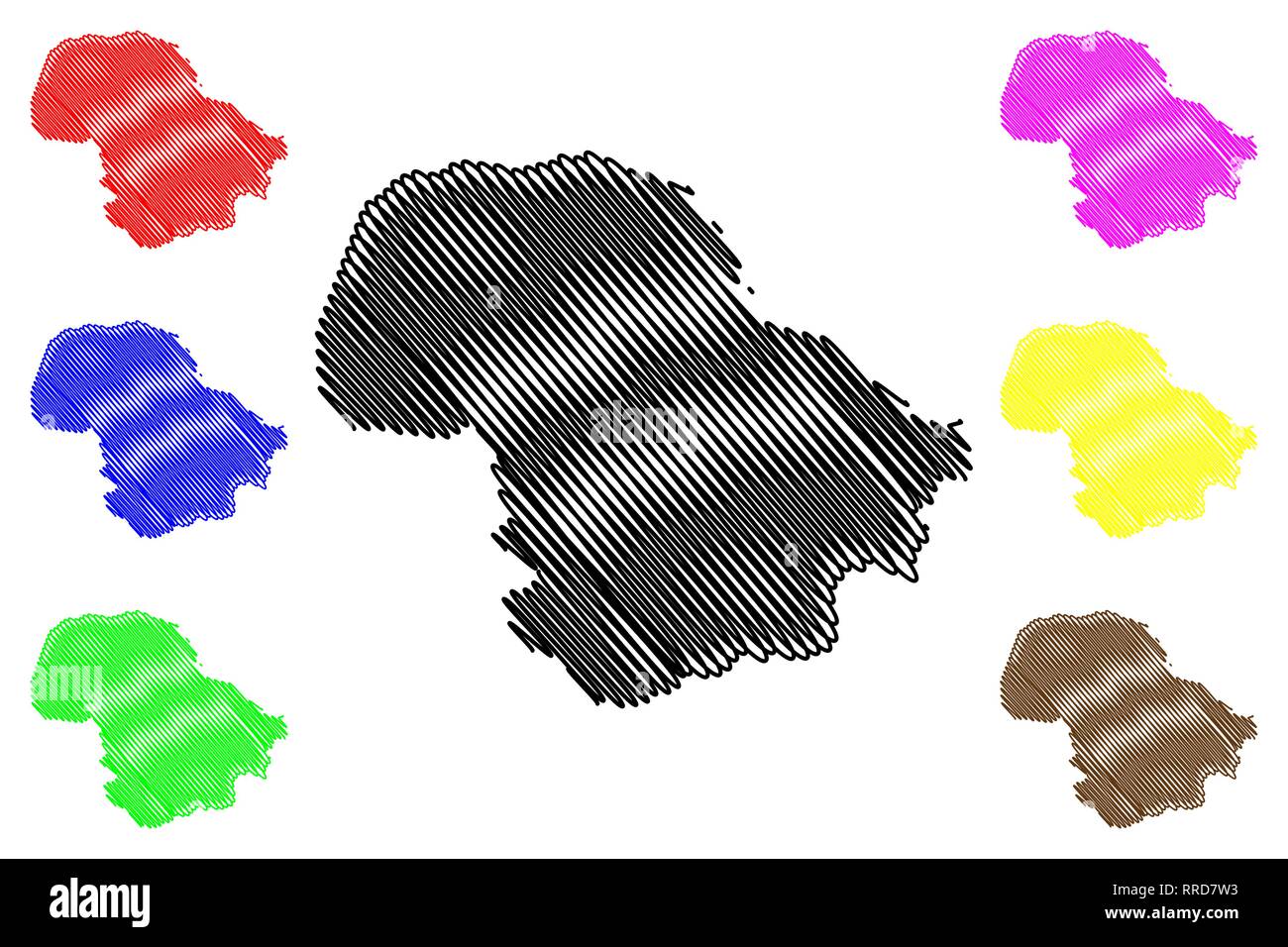 Provinz Dak Lak (Sozialistische Republik Vietnam, Unterteilungen von Vietnam) Karte Vektor-illustration, kritzeln Skizze Tinh Dac Nong Karte Stock Vektor