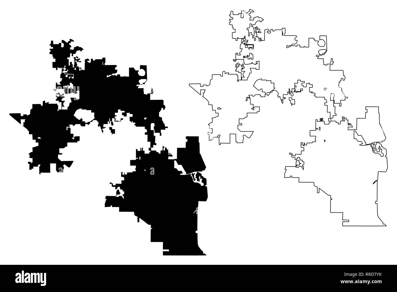 Orlando City (USA Städte, Vereinigte Staaten von Amerika, usa Stadt) Karte Vektor-illustration, kritzeln Skizze Stadt Orlando Karte anzeigen Stock Vektor