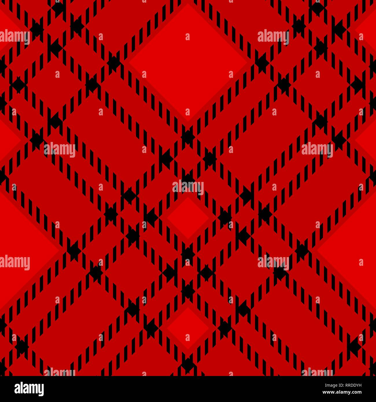 Minimale einfarbig Schwarz Rot nahtlose Tartan check Plaid pixel Muster für Fabric Designs. Vichy Karo Muster Hintergrund.eps 10. Stock Vektor