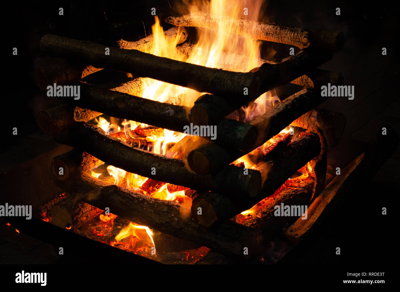 Lagerfeuer in einem traditionellen Folk Festival Stockfoto