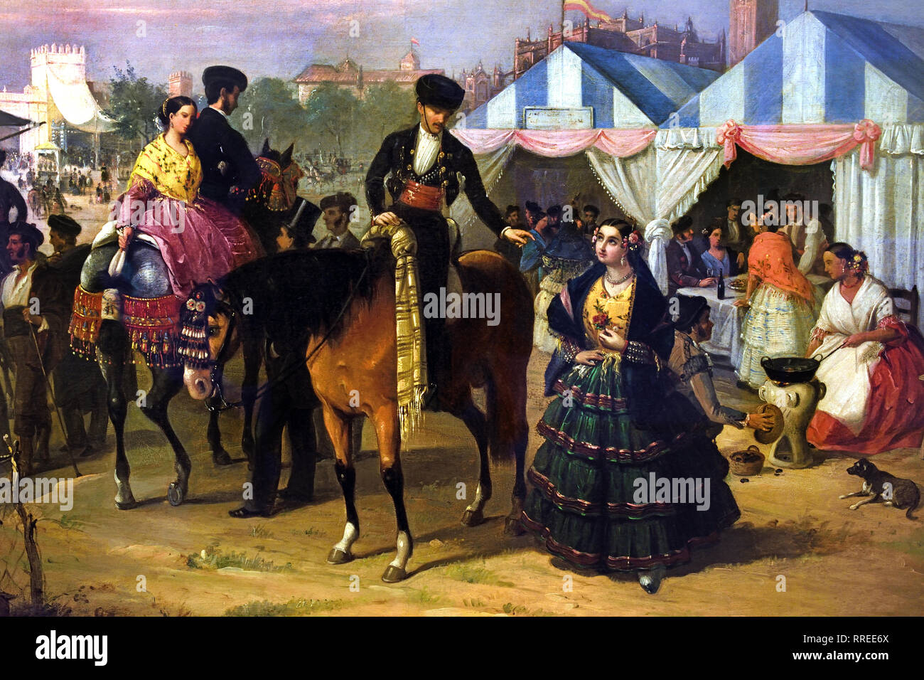 Auf seiner Tagung in Sevilla Fair 1855 Manuel Cabral Aguado Bejarano, Spanien, Spanisch. Stockfoto