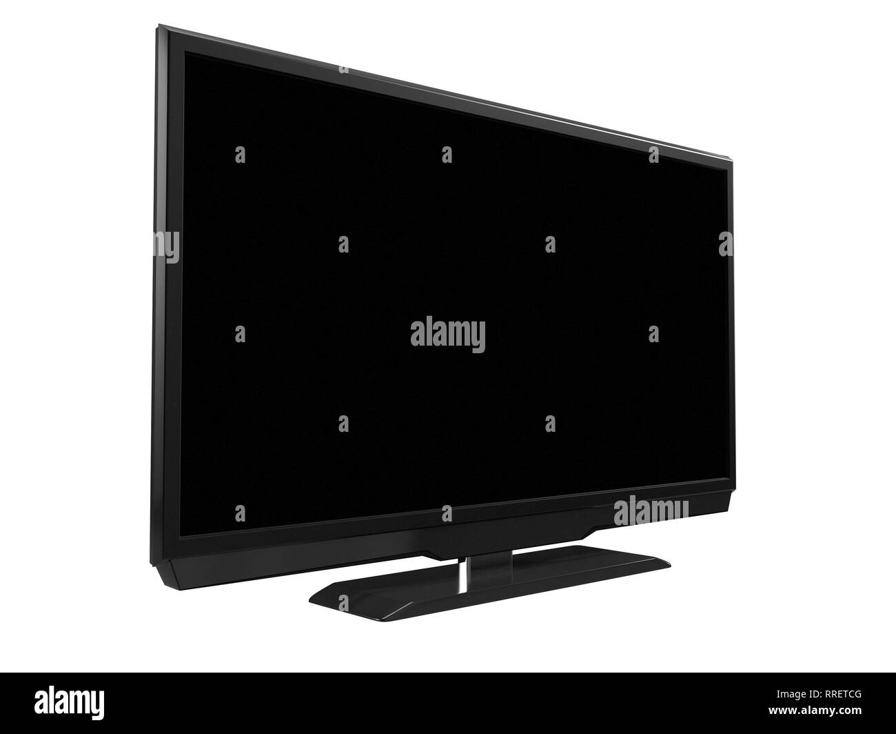 LED-LCD-tv auf weißem Hintergrund. 3D-Rendering Stockfoto