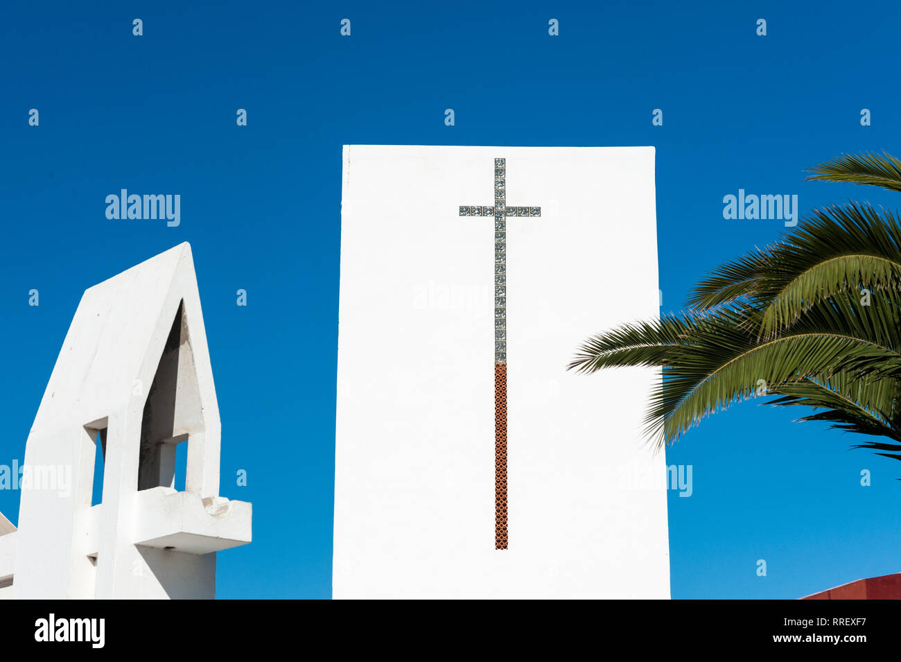 Kirche Nuestra Señora del Carmen in Corralejo, Fuerteventura Stockfoto