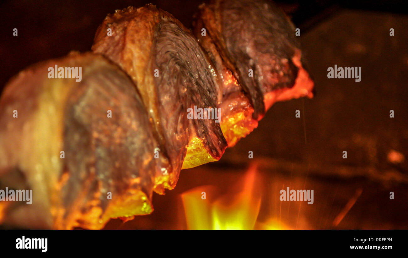 Fleisch picanha in Brasilien Stockfoto