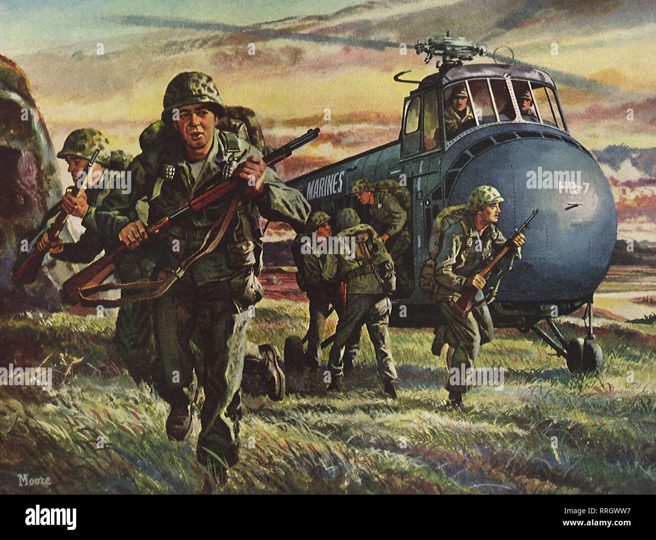 Marines land in Korea. Stockfoto