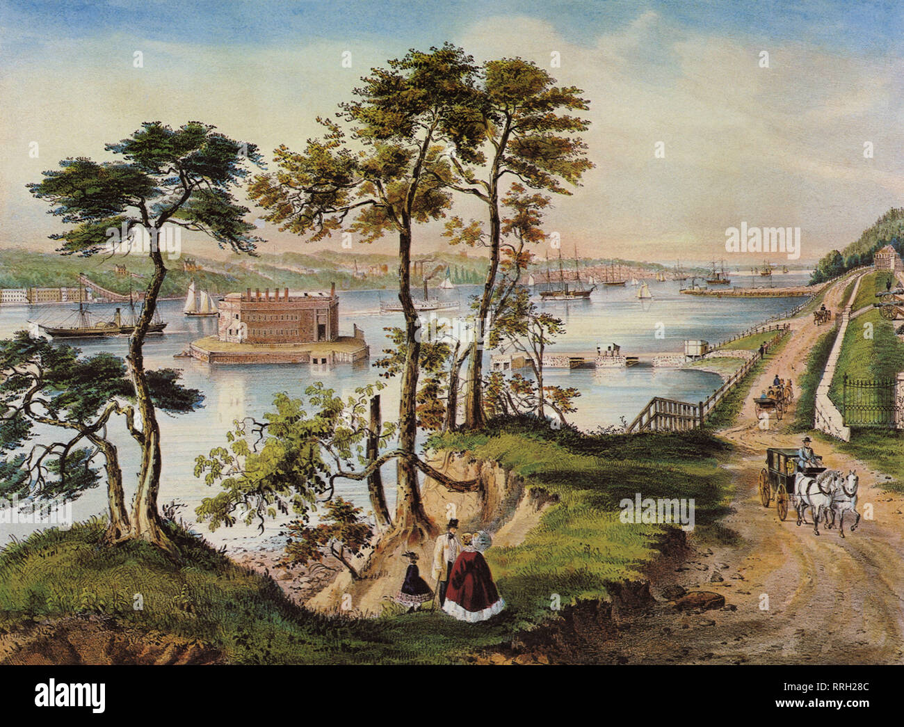 Staten Island und die Narrows. Stockfoto