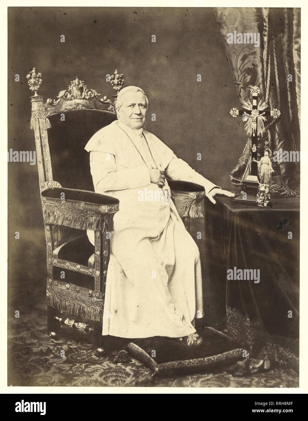 Papst Pius IX., ca 1864, Fratelli d'Alessandri Stockfoto