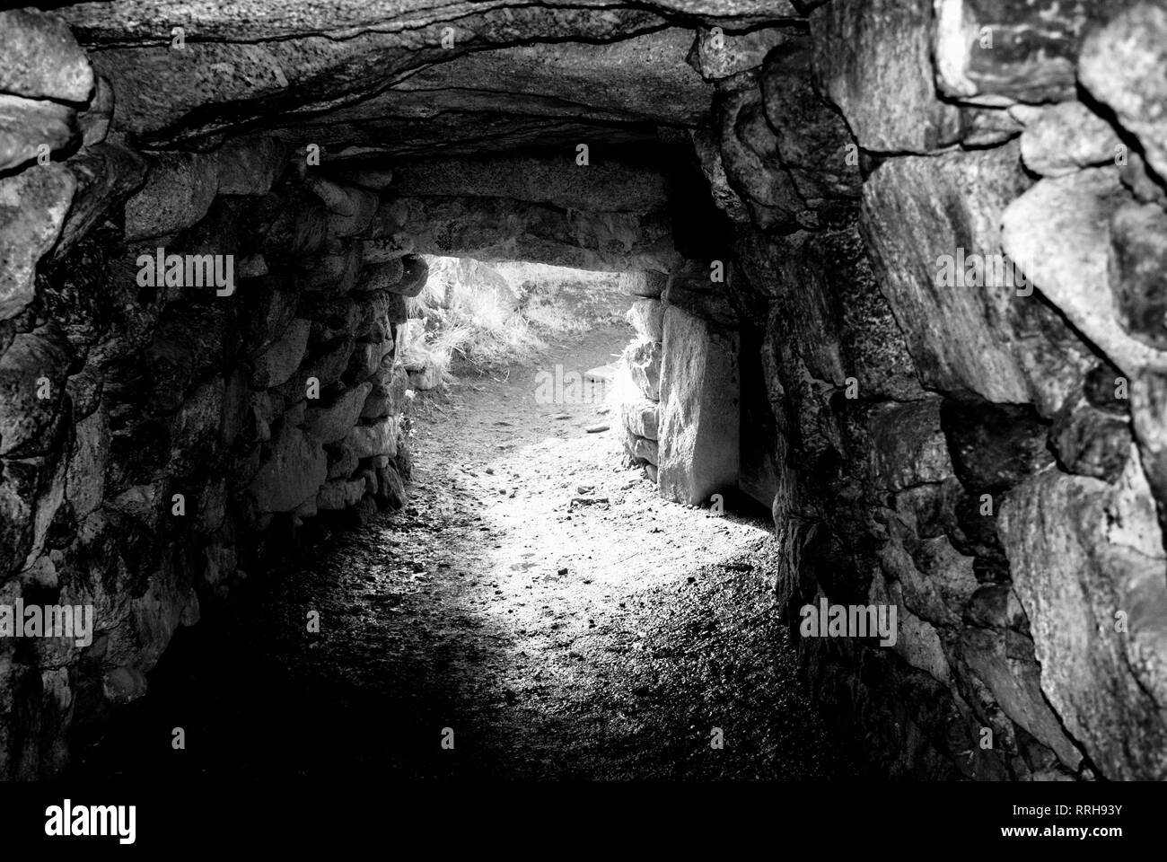 Carn Euny Fogou, antiken unterirdischen Passage, Carn Euny Alte Dorf, in der Nähe von Sancreed, West Cornwall GROSSBRITANNIEN Stockfoto