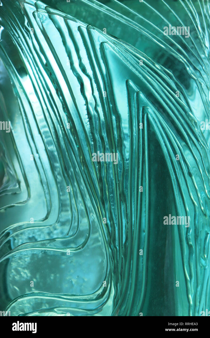 Deep sea blaues Glas Textur Hintergrund. Natur ornament Dekoration. Stockfoto