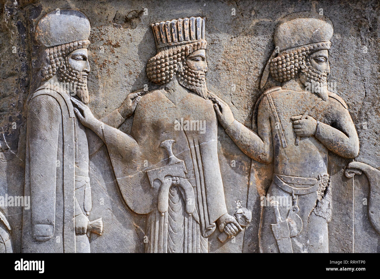 Entlastung der Krieger, Treppen von Apadana, Persepolis, UNESCO-Weltkulturerbe, Provinz Fars, Iran, Naher Osten Stockfoto