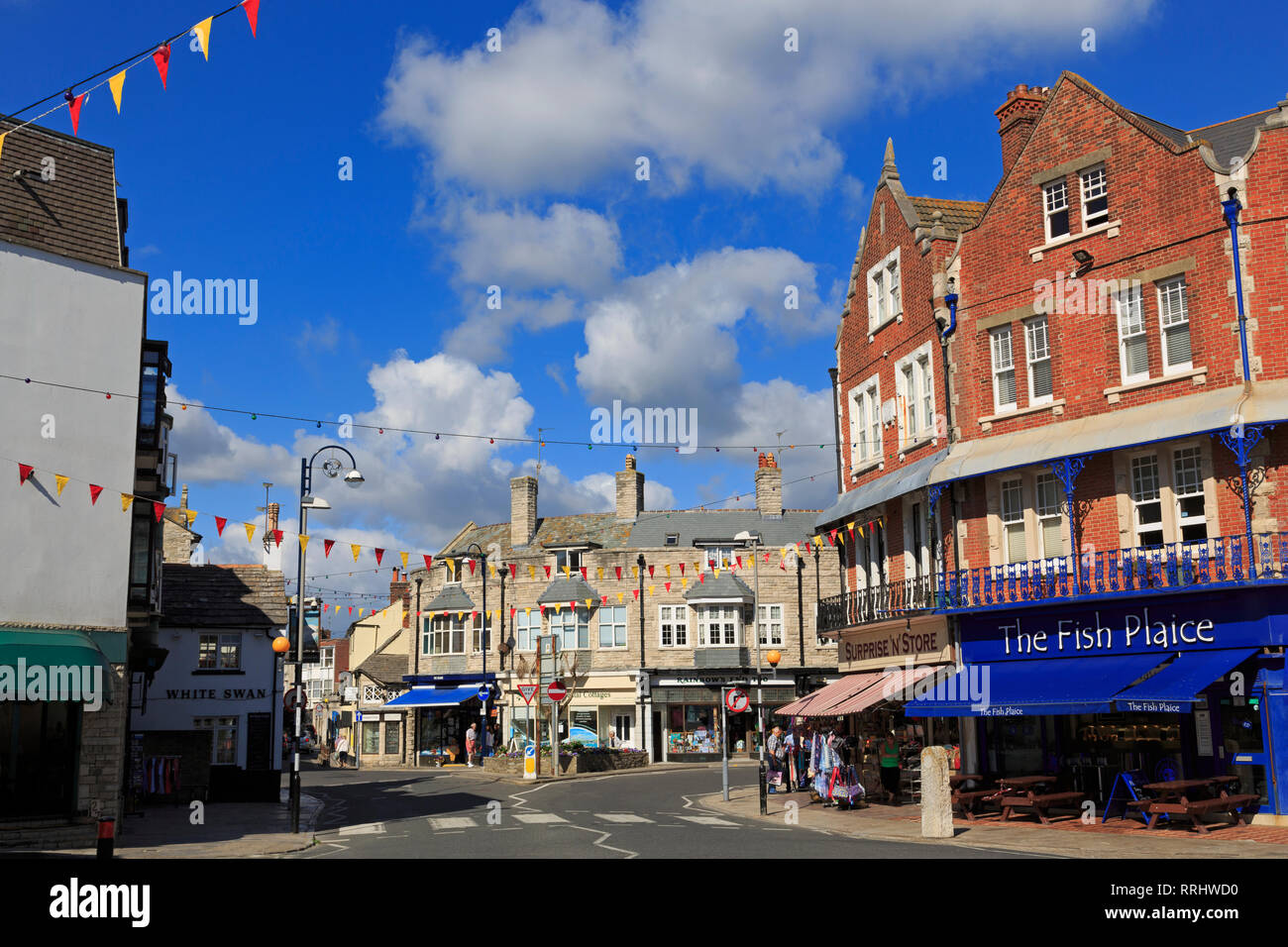 Die Parade, Swanage Stadt, Isle of Purbeck, Dorset, England, Vereinigtes Königreich, Europa Stockfoto