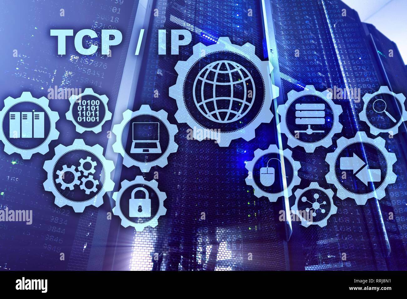 Tcp-ip-Vernetzung. Transmission Control Protocol. Internet Technologie Konzept. Stockfoto