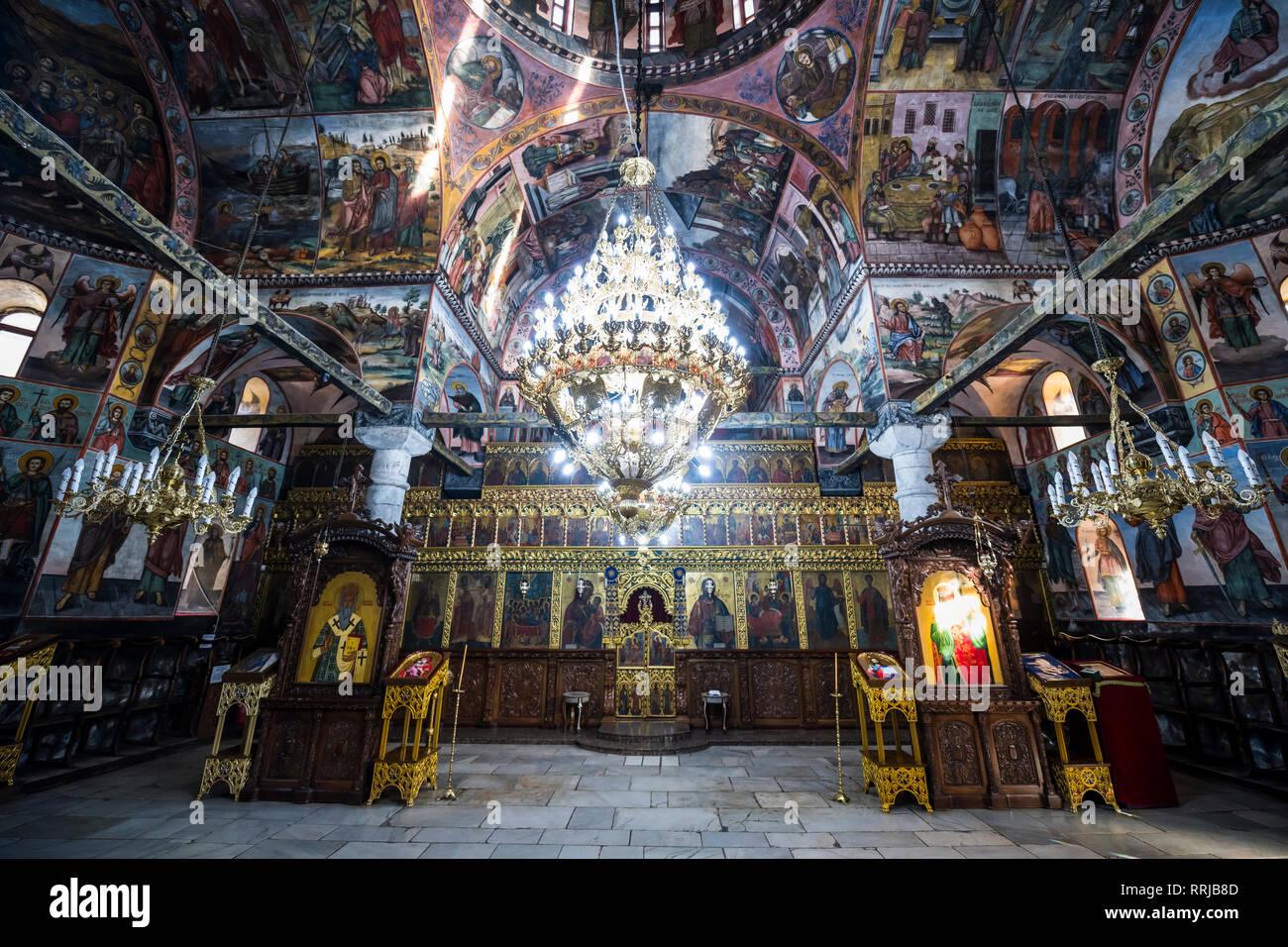 Wandmalereien in der Bachkovo Kloster, Rhodopen, Bulgarien, Europa Stockfoto