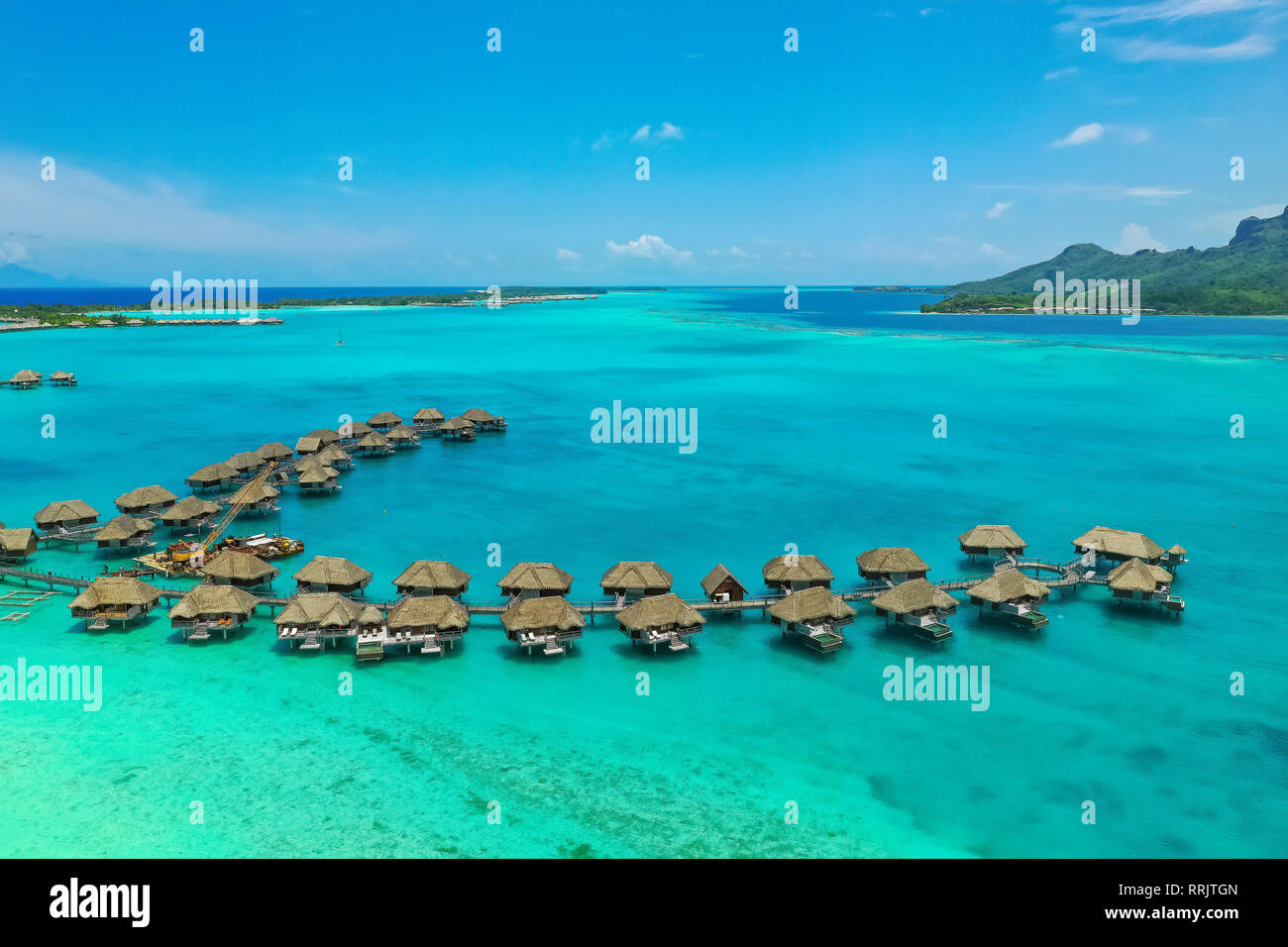 Four Seasons Bora Bora Resort, Bora Bora, Gesellschaftsinseln, Französisch-Polynesien; Südpazifik Stockfoto
