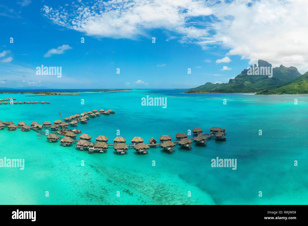 Four Seasons Bora Bora Resort, Bora Bora, Gesellschaftsinseln, Französisch-Polynesien; Südpazifik Stockfoto