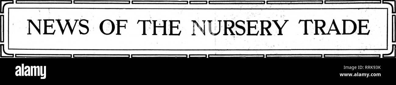 . Floristen Review [microform]. Blumenzucht. 106 Dem Floristen^ Review OCTOBKB 23, 1919. William A. Wunsch hat vor kurzem trat E.S.&amp; V. M. Crandall, Busi-ness als Crandall Baumschule, Newton, Kan. Ein Ausbau des Geschäfts geplant. Das Geschäft der T.C. Thurlow's Söhne, 1909 gegründet, war in der Nähe von "West Newbury, Massachusetts, gegründet 1832. Die offi-ziellen Dienstplan ist: Präsident, George C. Thur - niedrig, Vice President und General Manager, David C. Fremden; Schatzmeister, Winthrop H. Thurlow. Rechnung für inländische Aktien. Embargo ist es wichtig. Die Aufmerksamkeit der Mitglieder des A. Stockfoto