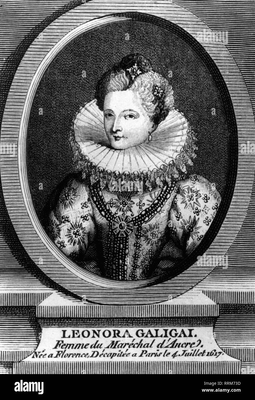 Galigai, Leonora, 19.3.1568 - 8.7.1617, toskanischen Hofdame, Porträt, Kupferstich, 17. Jahrhundert, Artist's Urheberrecht nicht gelöscht werden Stockfoto