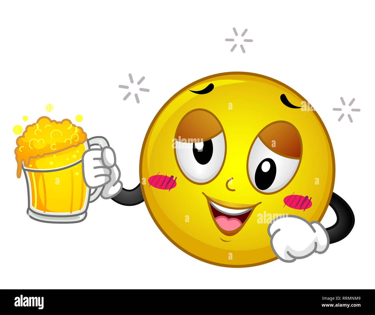 Abbildung Ein Betrunkener Smiley Halt Ein Krug Bier Und Lachelnd Stockfotografie Alamy