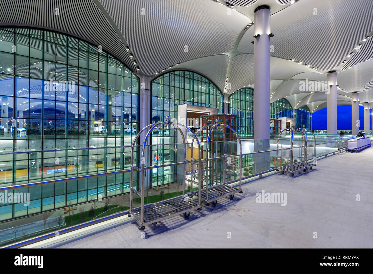 Istanbul/Türkei, 12. Februar 2019: Istanbul neue Flughafen (ISL/LFTM) wird bald geöffnet werden und ersetzt Flughafen Atatürk (IST/LBTA). Stockfoto