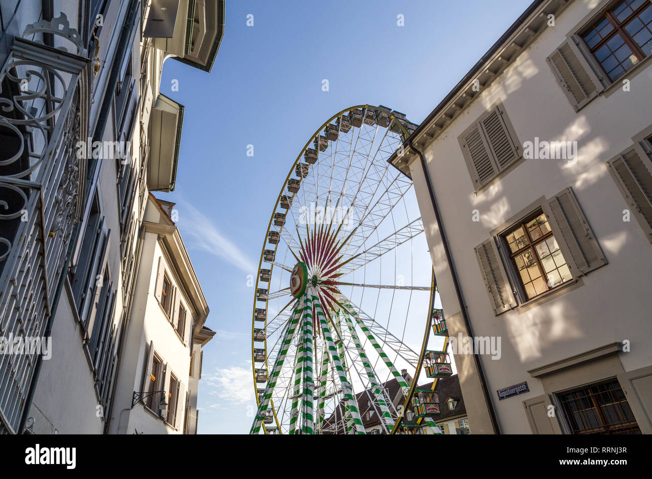 Großes Riesenrad in Basel, Schweiz Stockfoto