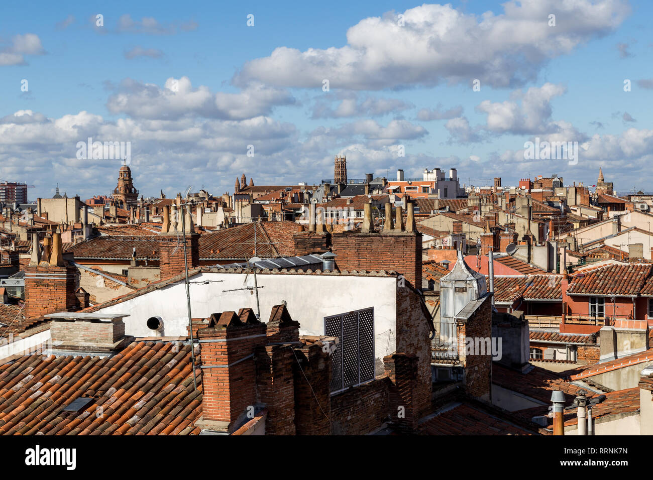 Dächer von Toulouse in Frankreich Stockfoto